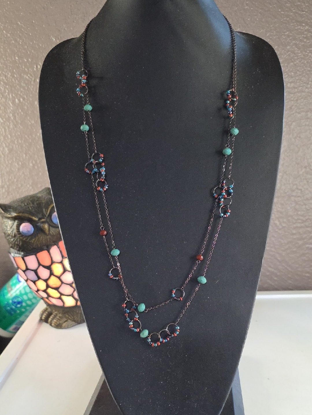 Boho Style Long Beaded Double Layered Necklace - Women Jewelry
